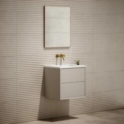 Volini Vanity Unit With Stone Basin (Matte Cappuccino 600mm) -LUSSOSTONE Shop volini vanity unit with stone basin matte cappuccino 600mm p1834 40052 zoom