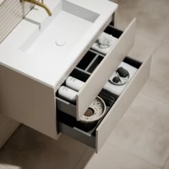 Volini Vanity Unit With Stone Basin (Matte Cappuccino 800mm) -LUSSOSTONE Shop volini vanity unit with stone basin matte cappuccino 800mm p1886 40033 zoom