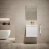 Volini Vanity Unit With Stone Basin (Polished White 600mm) -LUSSOSTONE Shop volini vanity unit with stone basin polished white 600mm p1832 40064 zoom