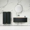 Zotto Vanity Unit With Stone Basin (American Walnut And Black Anthracite 1400mm) -LUSSOSTONE Shop zotto vanity unit with stone basin american walnut and black anthracite 1400mm p2309 25578 zoom