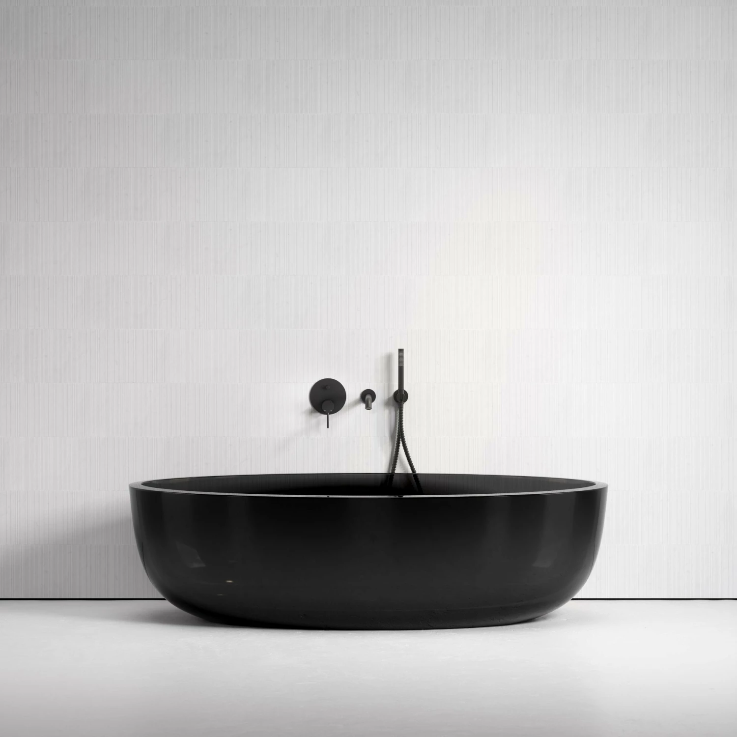 Zurra Lucid Black Freestanding Stone Bath 1700mm 5 Zurra Lucid Black Freestanding Stone Bath 1700mm - Image 3